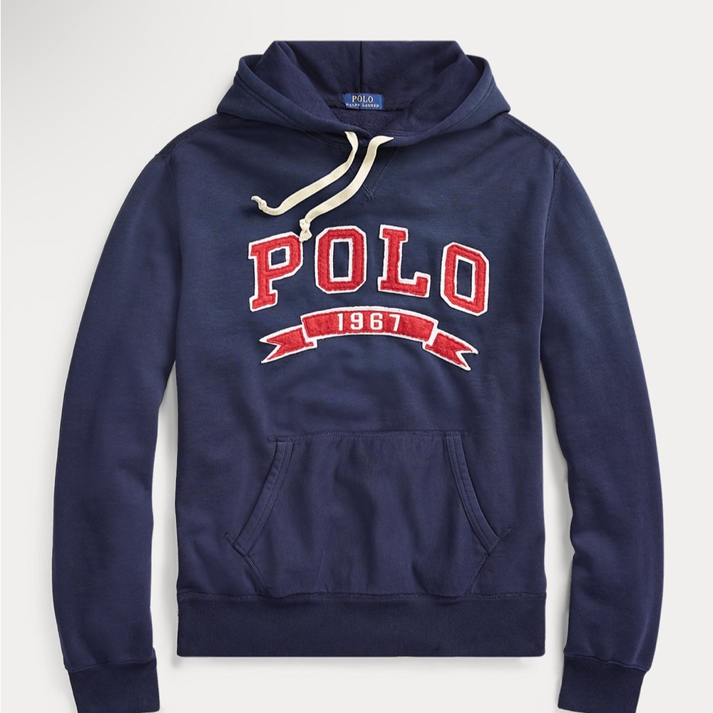 Polo by Ralph Lauren Navy Blue Hoodie with Red Logo